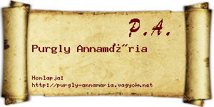 Purgly Annamária névjegykártya